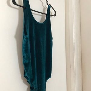 Teal/ dark turquoise velvet leotard